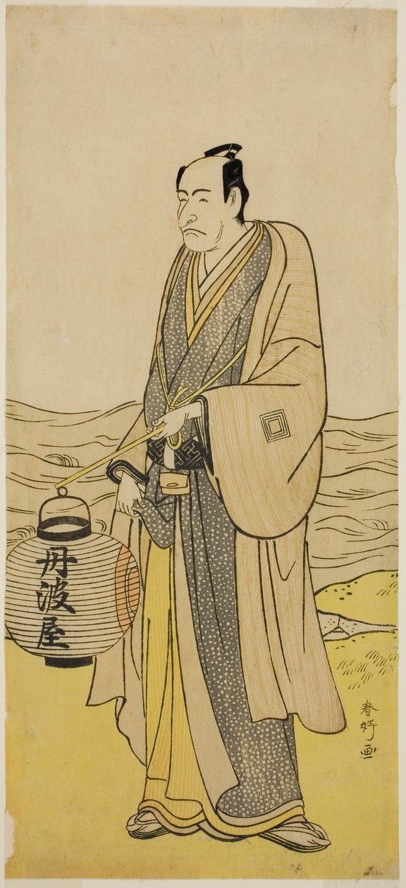 O ator Ichikawa Danjuro V como Tambaya Suketaro na peça On