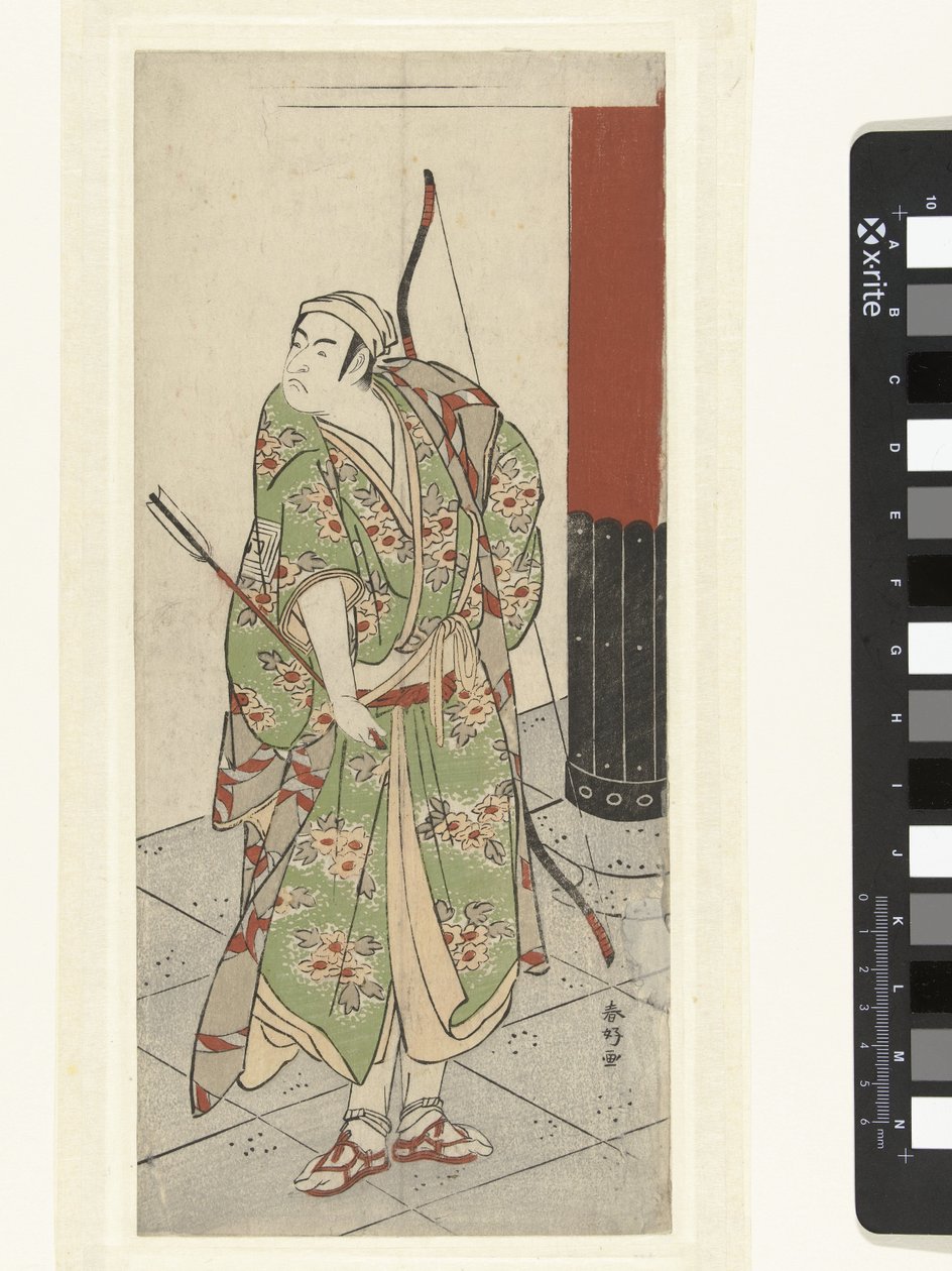 Actor Ichikawa Monnosuke II com arco e flecha de Katsukawa Shunko