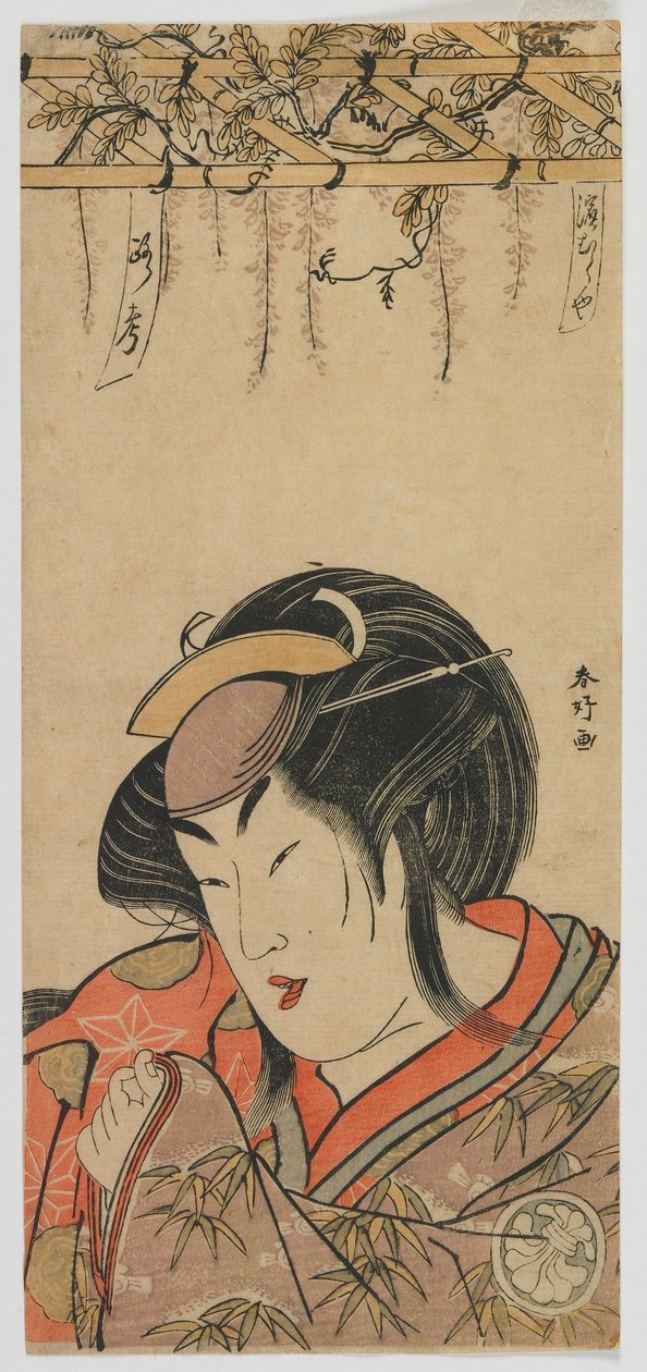 Hamamuraya Roko (Segawa Kikunojo III) período de Edo, tarde 1780 s (impressão de woodblock de cor) de Katsukawa Shunko