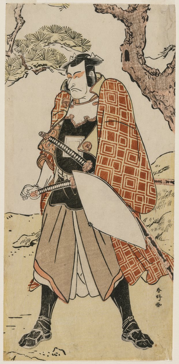 Ichikawa Danjuro V como um guerreiro viajante de Katsukawa Shunko