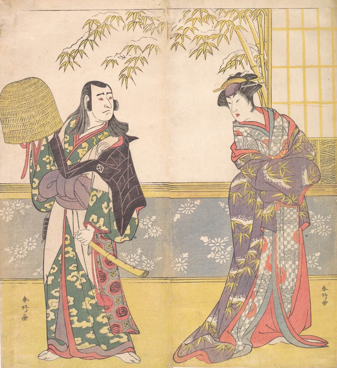 Actores Kabuki Sawamura Sojuro III e Sanogawa Ichimatsu III em A Courtesan