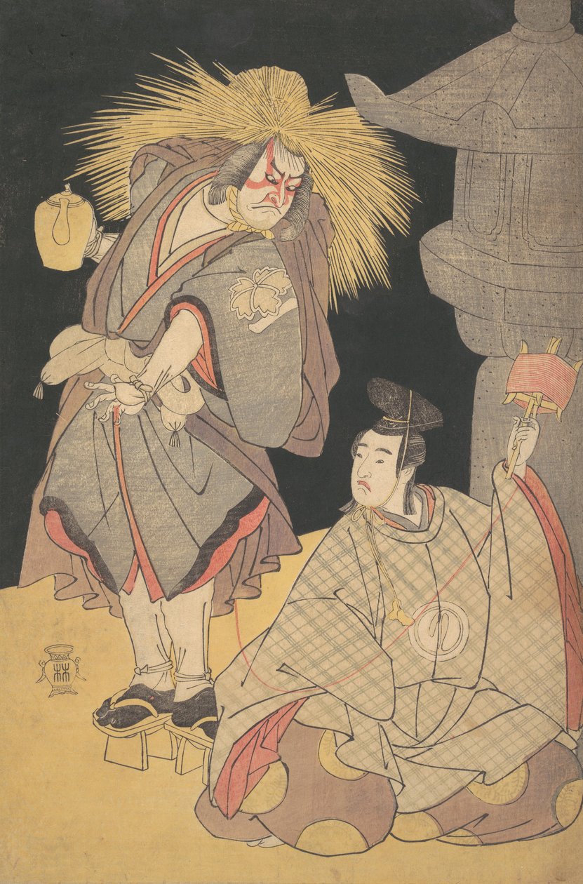 Scene from the Drama Yuki-motsu-take Furisode Genji, December 1785. de Katsukawa Shunko