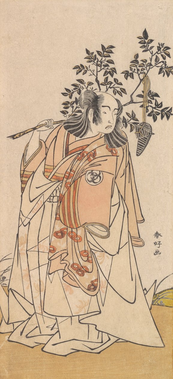 O Ator Bando Mitsugoro I como homem em Daimyo Attire, ca. 1778. de Katsukawa Shunko