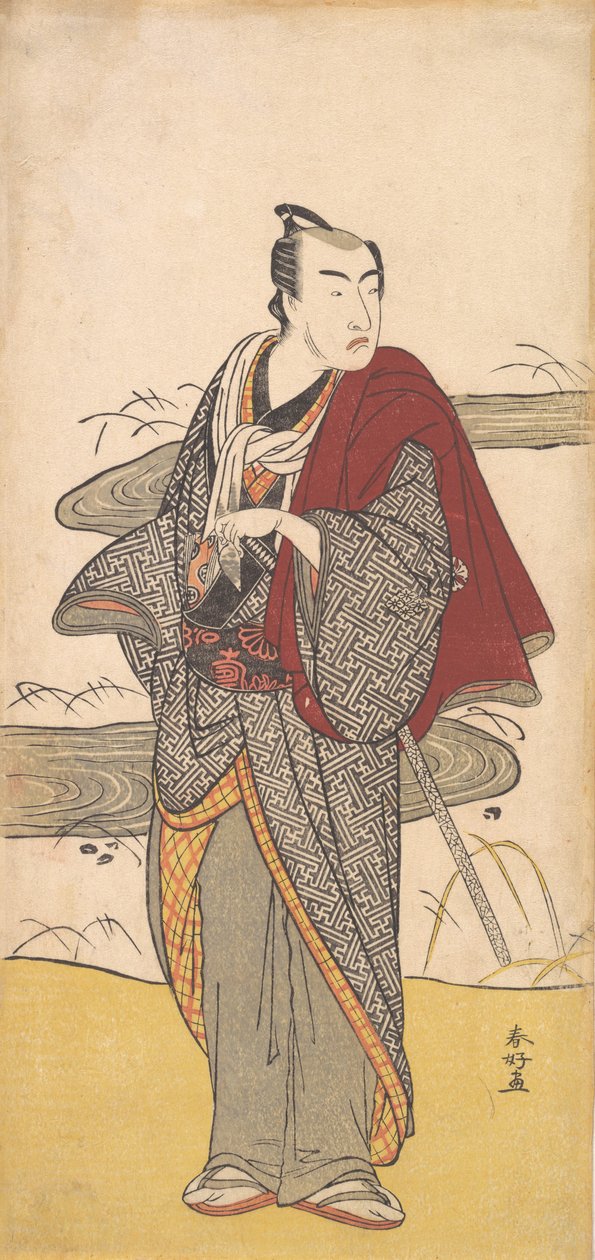 Tee c e r Matsumoto pó branco 4º como um homem, certo? 1780. de Katsukawa Shunko