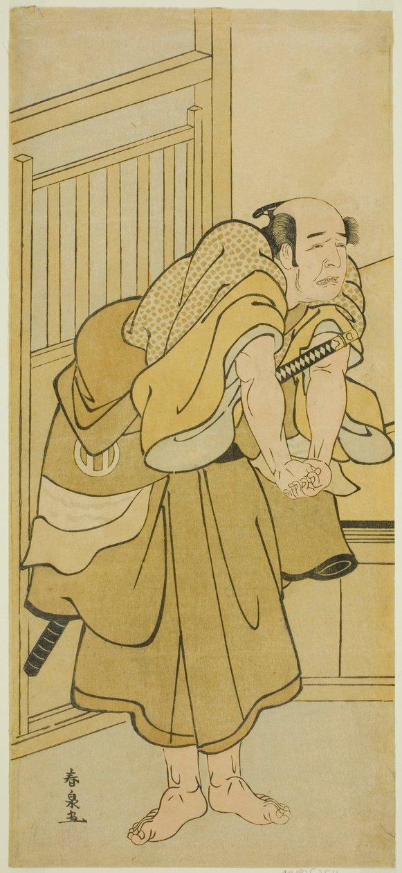 O Ator Asao Tamejuro I como Gotobei Bêbado na Peça Yoshitsune Koshigoe Jo, Realizada no Teatro Ichimura no Nono Mês, 1790 de Katsukawa Shunsen