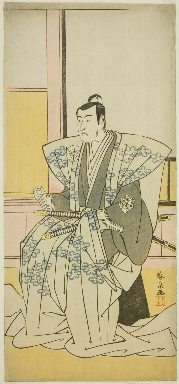 Como Shigetada Hatakeyama, Fuji de Edo, Wakayanagi Soga, perfurado em Nakamura, primeiro mês, 1789 de Katsukawa Shunsen