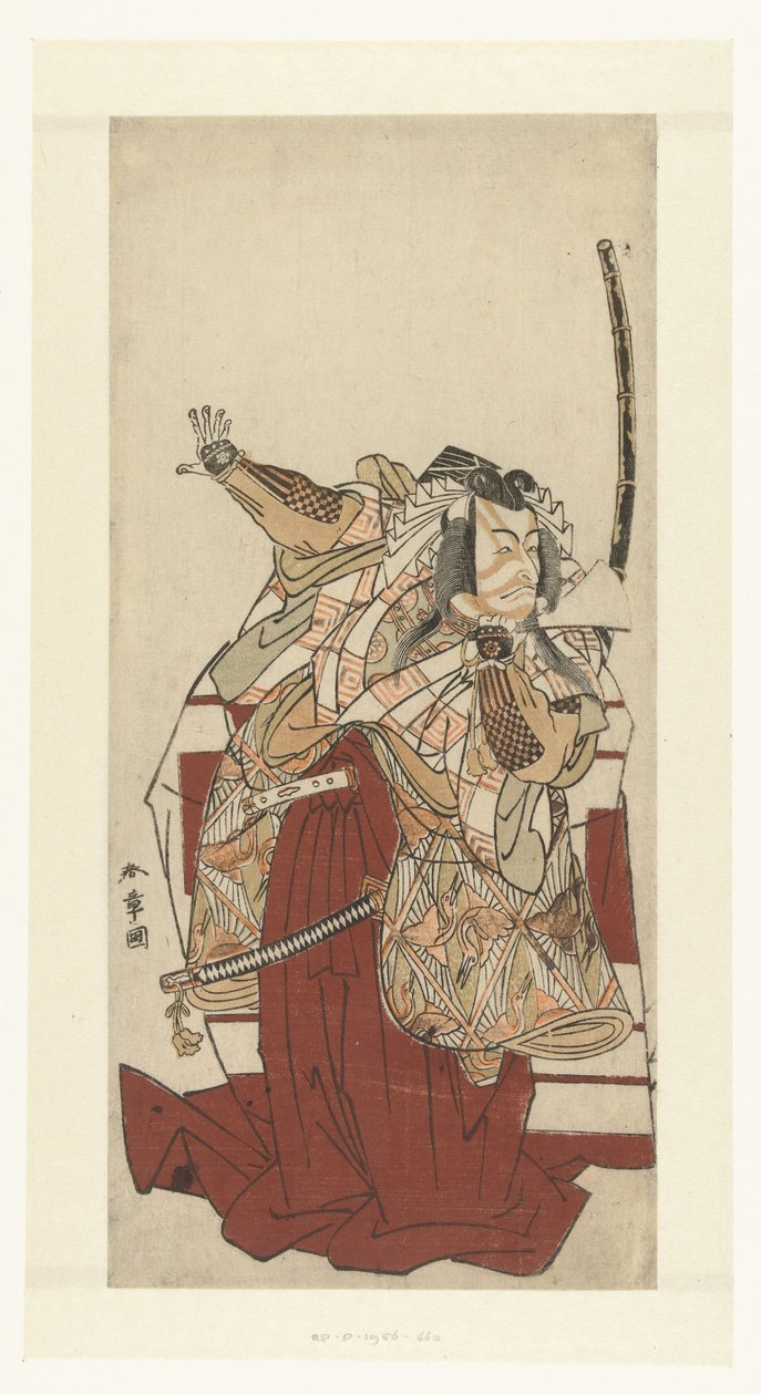 Actor Ichikawa Danjuro num papel shibaraku de Katsukawa Shunsho