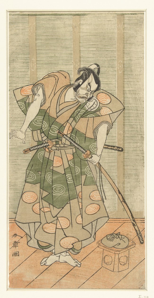 Ator Otani Hiroemon III como vilão de Katsukawa Shunsho