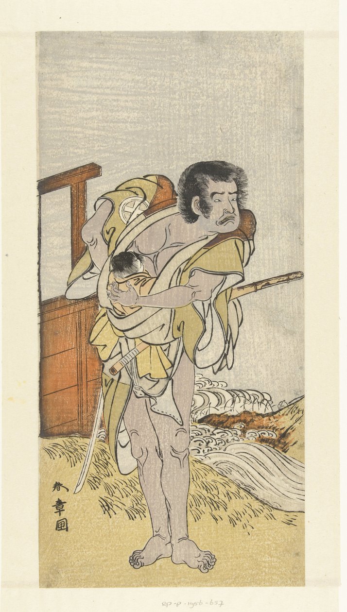 Actor Otani Hiroemon III com criança de Katsukawa Shunsho