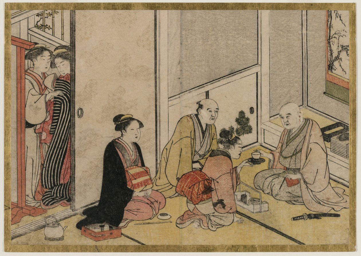 Cena Interior de Katsukawa Shunsho