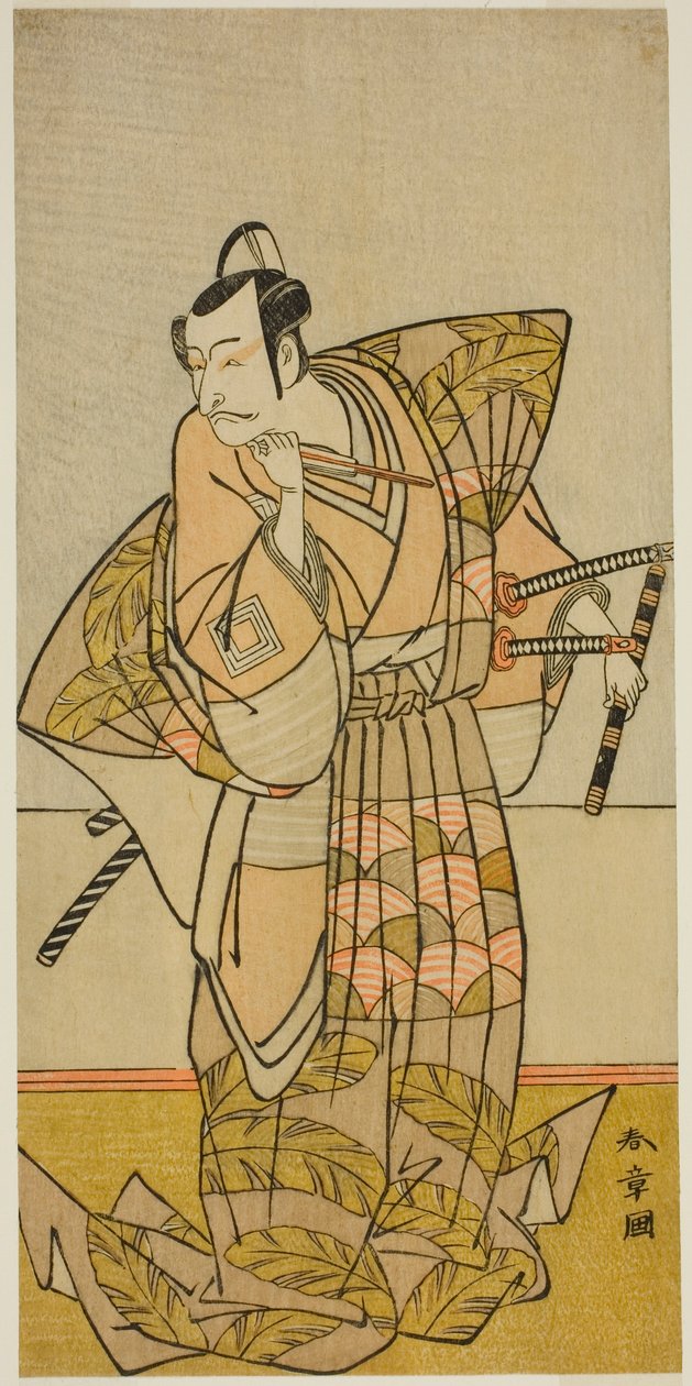 Tea c e r Ichikawa Dan Juro V como Chichibu Shigetada de Katsukawa Shunsho
