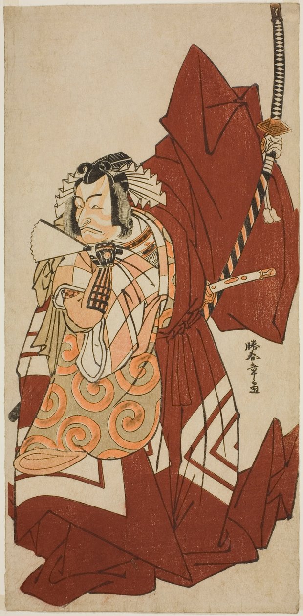 O ator Ichikawa Danjuro V como Hannya no Goro na peça Sugata no Hana Yuki no Kuronushi, apresentada no Teatro Nakamura no décimo primeiro mês, 1776 de Katsukawa Shunsho