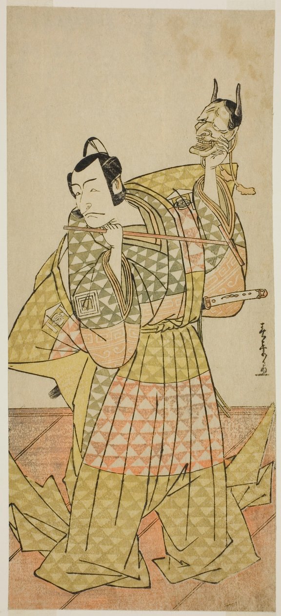 Equipe Ichikawa Dan Juro V como Kudo Yusuke Membro Te Pay Reunião Posição Amolecimento Soga, Desempenho Med em Te Nakamura Te Membro Te First Gate, 1778 de Katsukawa Shunsho