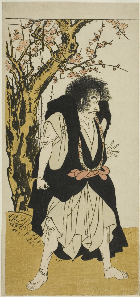O ator Ichikawa Danjuro V como o monge budista renegado Wantetsu de Okamidani, na quinta cena da peça de teatro Nishiki Tsui no Yumitori (A Dandyish Brocade: Opposing Warriors), apresentada no Teatro Morita no décimo primeiro mês de 1778 de Katsukawa Shunsho