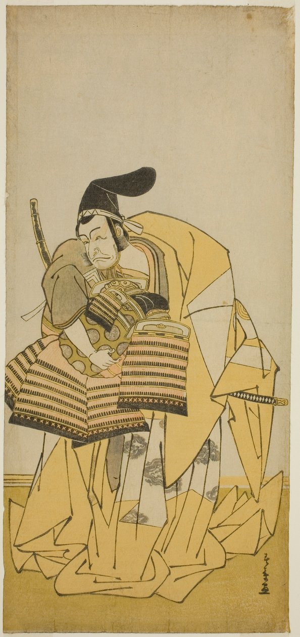 Ichikawa Grape Dye Good As Kudo Saemon Suketsune TE PAY CAMRY Palavras relacionadas aos ancestrais, executadas no te Ichimura te e membro Te primeiro portão 1776 de Katsukawa Shunsho