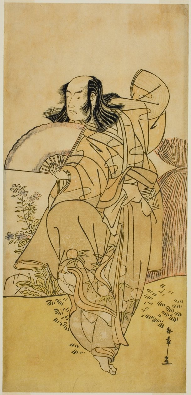 O Ator Ichikawa Yaozo III como Kusunoki Uraminosuke Disfarçado de Raposa Macho de Tsukamoto (?), na Peça Kumoi no Hana Yoshino no Wakamusha (?), Apresentada no Teatro Nakamura (?) no Décimo Primeiro Mês, 1786 (?) de Katsukawa Shunsho