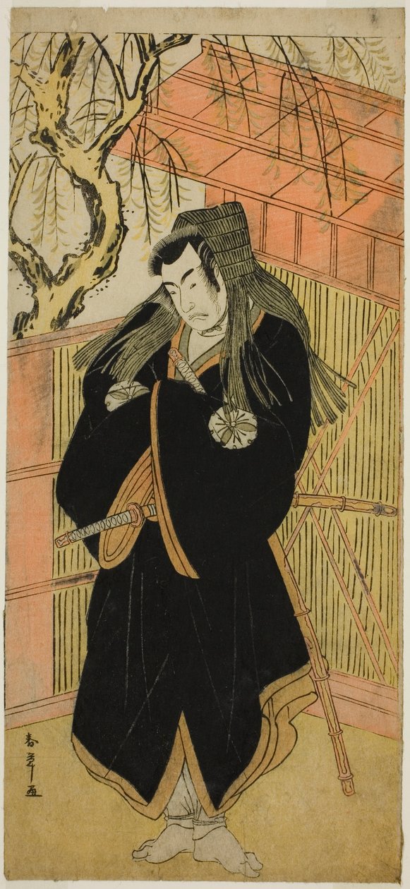 O Ator Matsumoto Koshiro IV como Matsuo-maru (?) na Peça Sugawara Denju Tenarai Kagami (?), Apresentada no Teatro Nakamura (?) no Quarto Mês, 1779 (?) de Katsukawa Shunsho