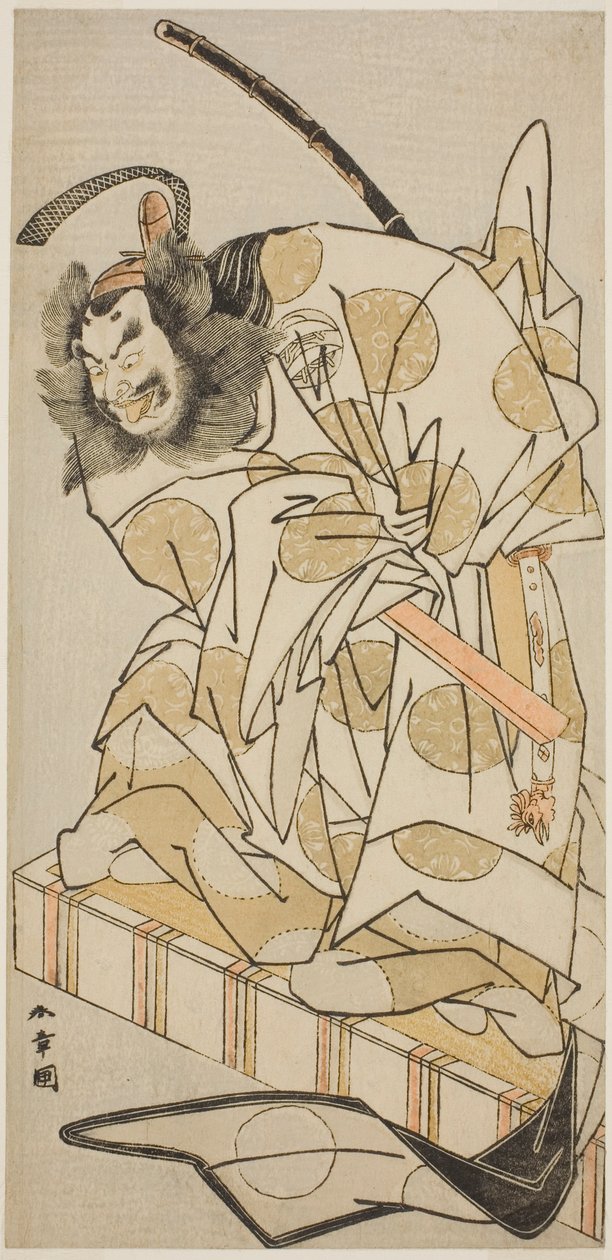 Tea C e r Mihoemon Nakajima Ia Como Primeiro Membro Kiyotada do Book Gate Te Pay Navio Pai Taiheiki, Perfor Med em Te Ichimura Te E Venth Gate, 1775 de Katsukawa Shunsho