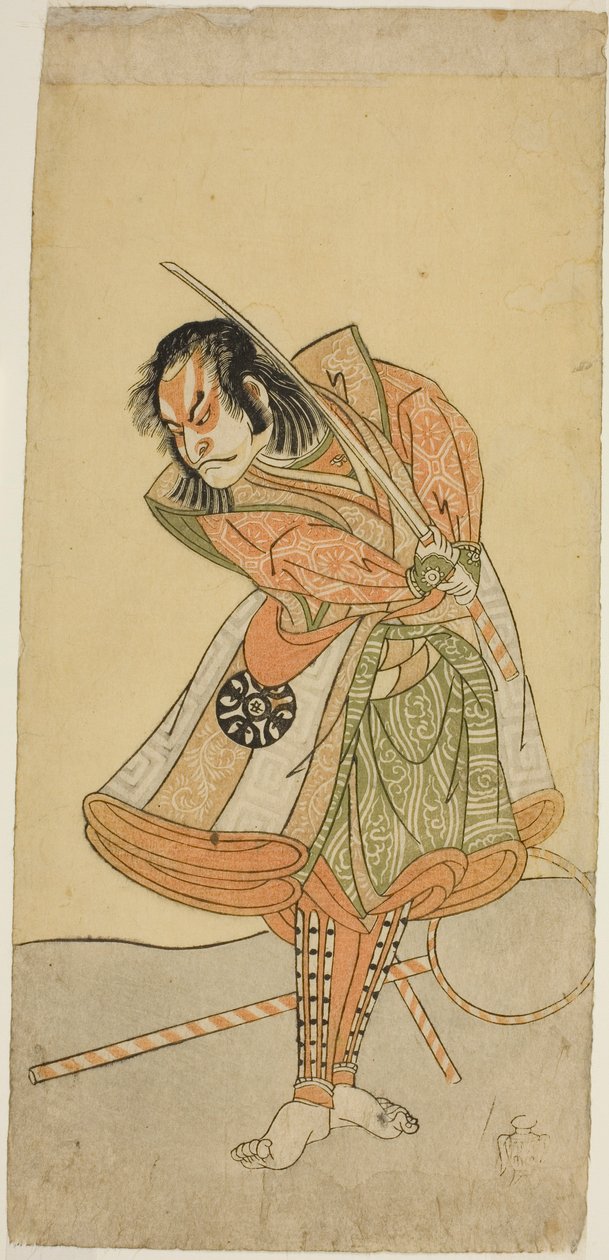 A peça Soga Moyo Aigo no Wakamatsu, apresentada no Teatro Nakamura no Primeiro Mês, de Katsukawa Shunsho