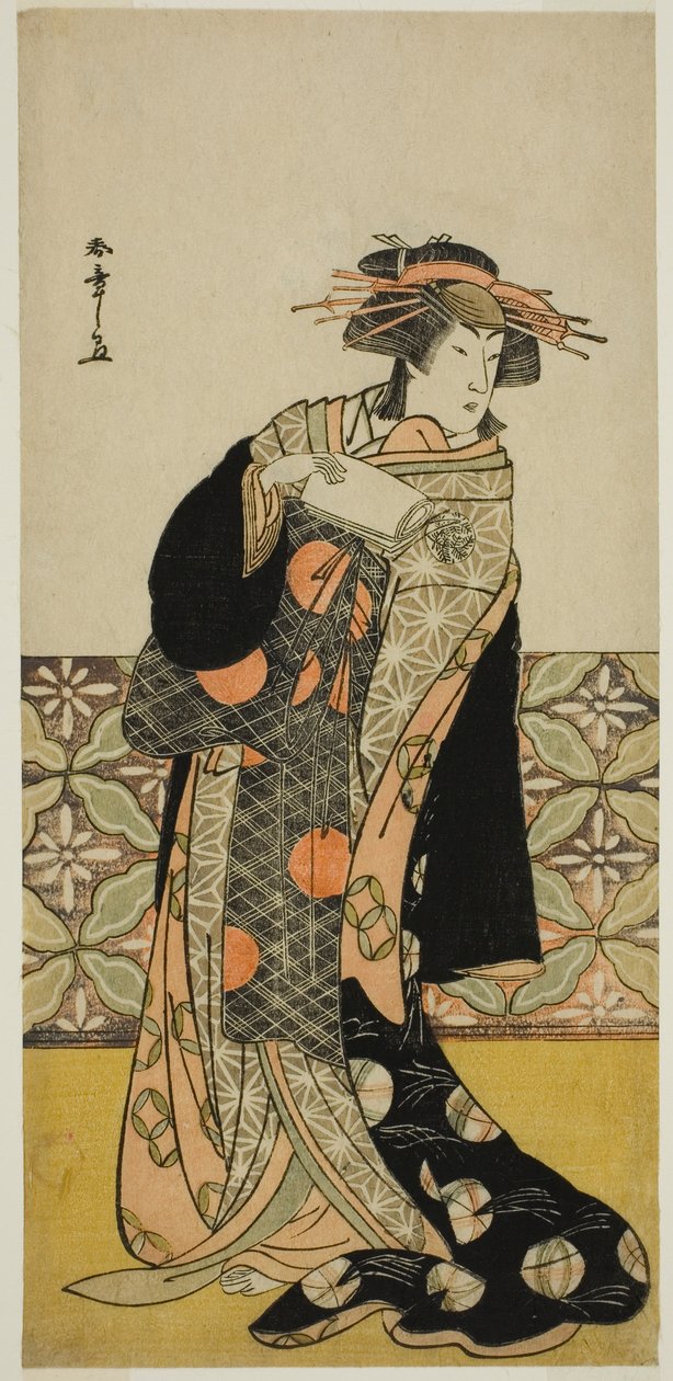 O ator Nakamura Riko I em um papel não identificado de Katsukawa Shunsho