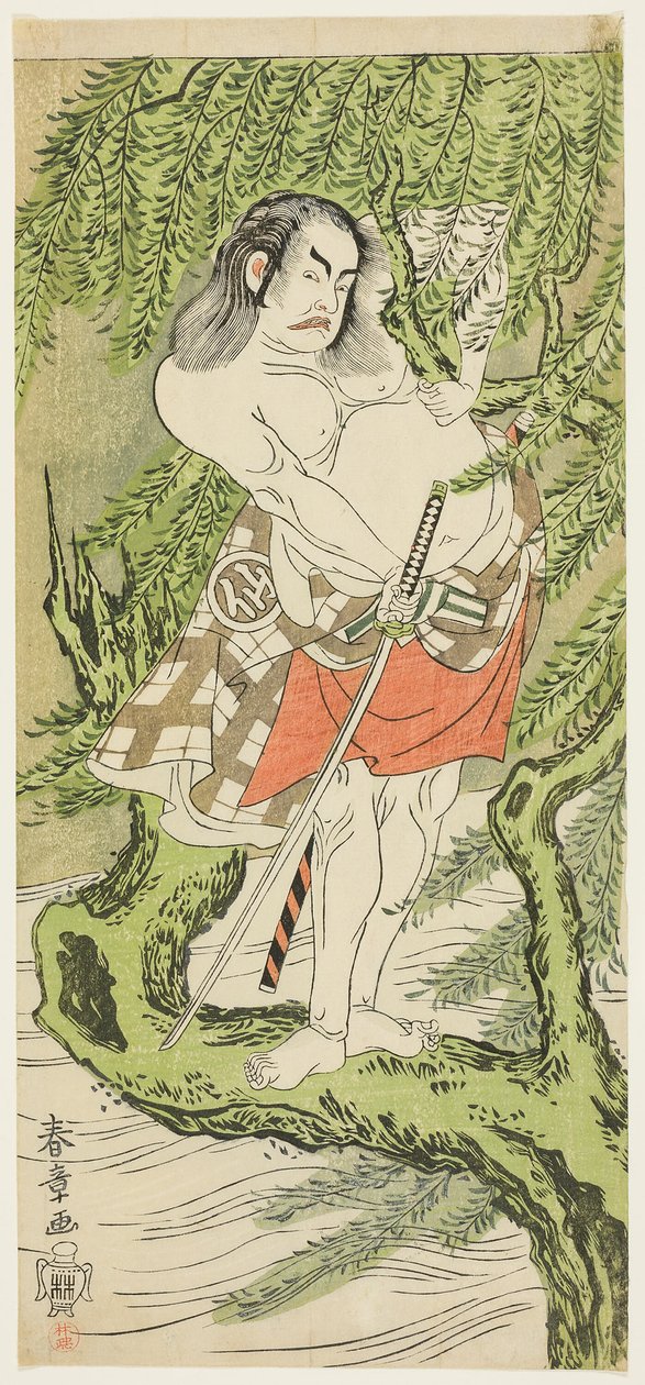 O ator Nakamura Sukegoro II no papel de um plebeu cavalheiresco (otokodate) de Katsukawa Shunsho