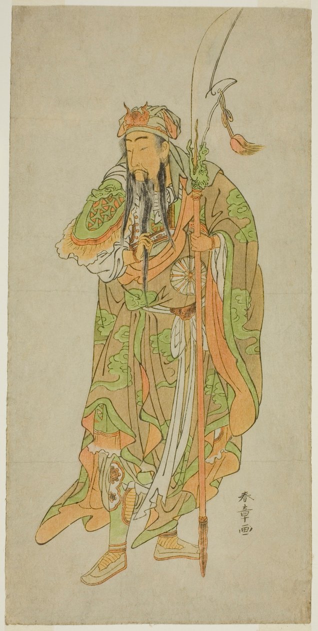 O ator Nakamura Tomijuro I como o herói chinês Kan