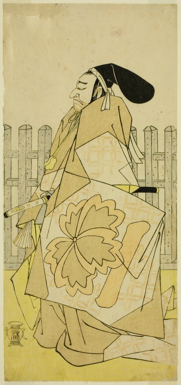 O ator Nakayama Kojuro VI como Ko no Moronao na Peça Kanadehon Chushingura, apresentada no Teatro Nakamura no Quinto Mês, de Katsukawa Shunsho