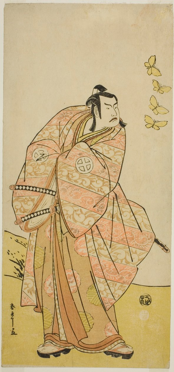 tee a c e r Ota ni hiroji ii s roll novo ro e membro ferida tee pay flower oed festival de Masakado, se apresenta no te tee tee Ichimura tee membro tee eventh gate th, 1789 de Katsukawa Shunsho