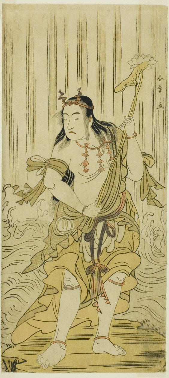 Venha mudar a suavidade do brocado, se apresente no tee Nakamura tee member th, 1780 de Katsukawa Shunsho