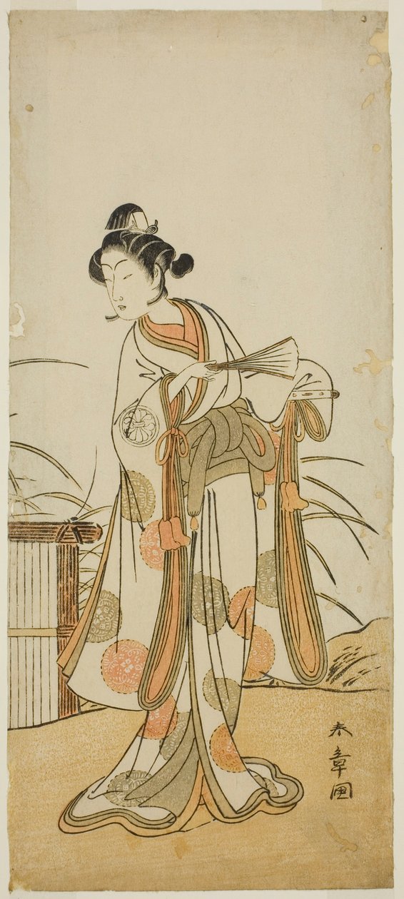 O ator Segawa Kikunojo III como Aigo no Waka na peça Chigo Sakura Jusan Kane, realizada no Teatro Ichimura no décimo primeiro mês de 1774 de Katsukawa Shunsho