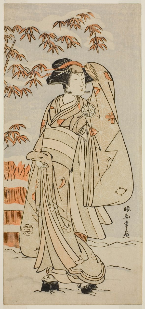 Ator Segawa Kikunojo III em um papel não identificado de Katsukawa Shunsho