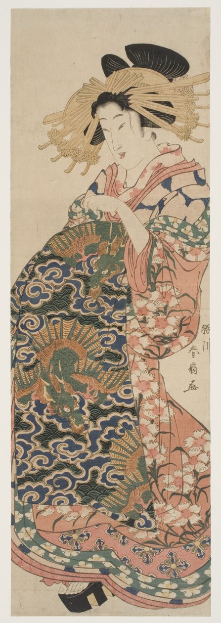 O dragão Obi (impressão em xilogravura) de Katsukawa Shunzan