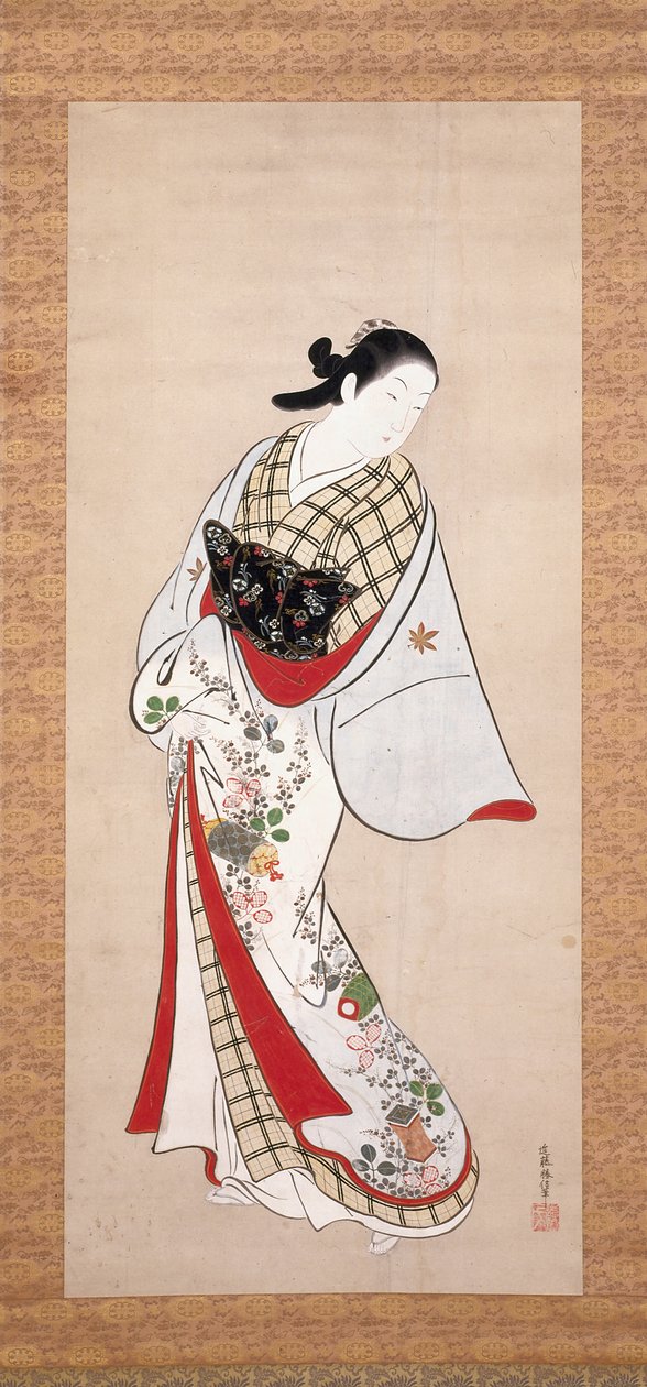 Retrato de Takao (tinta e cor sobre papel) de Katsunobu Kondo