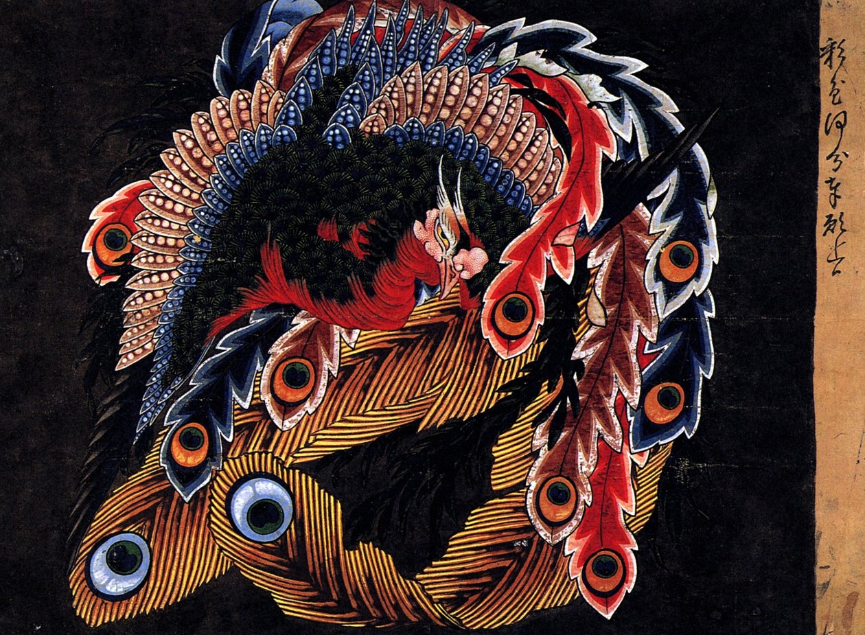 Teto, de, Ganshoin, templo, em, obuse de Katsushika Hokusai