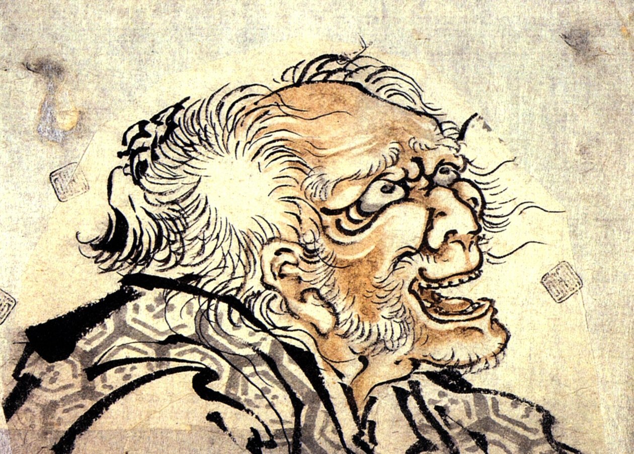 Cabeça de um homem velho de Katsushika Hokusai