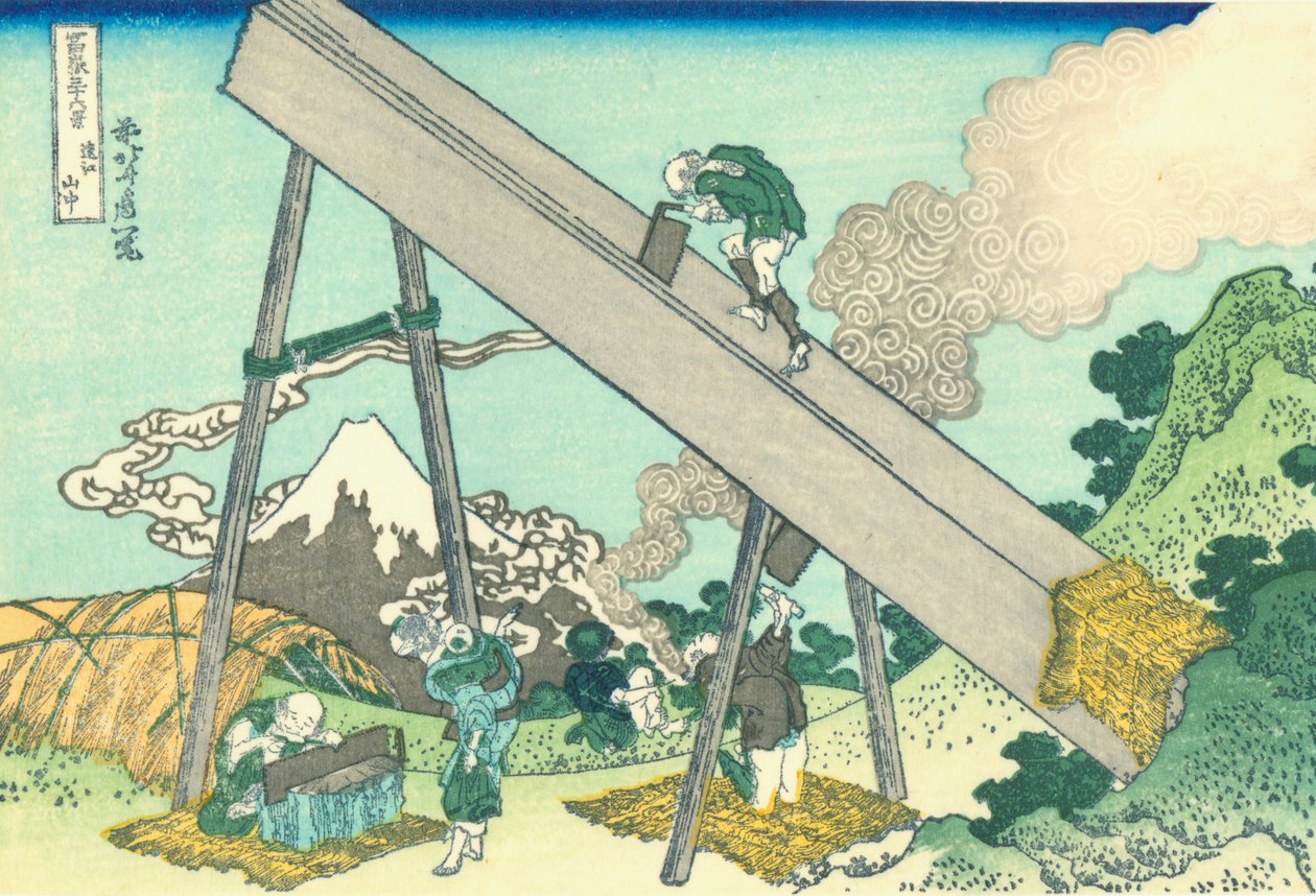 Nas montanhas de Totomi de Katsushika Hokusai