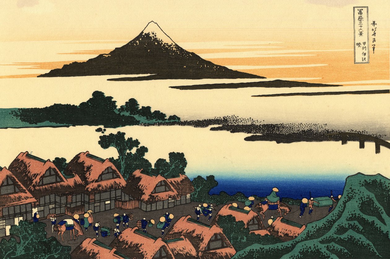 Kōshū Isawa no Akatsuki Dawn em Isawa na província de Kai de Katsushika Hokusai