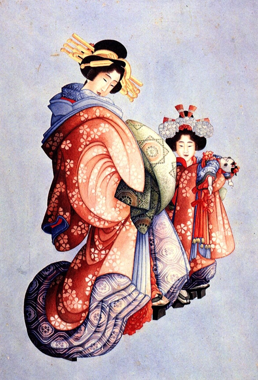 Oiran e Kamuro de Katsushika Hokusai