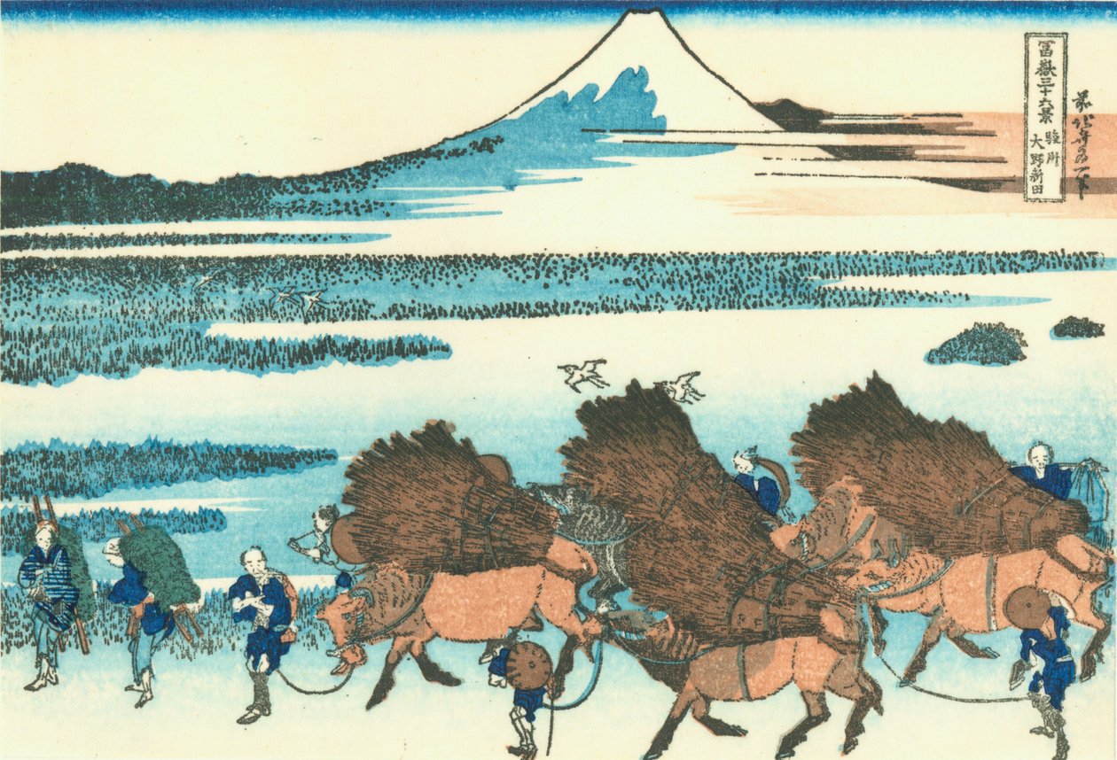 Arrozais em Ono, Suruga Province de Katsushika Hokusai
