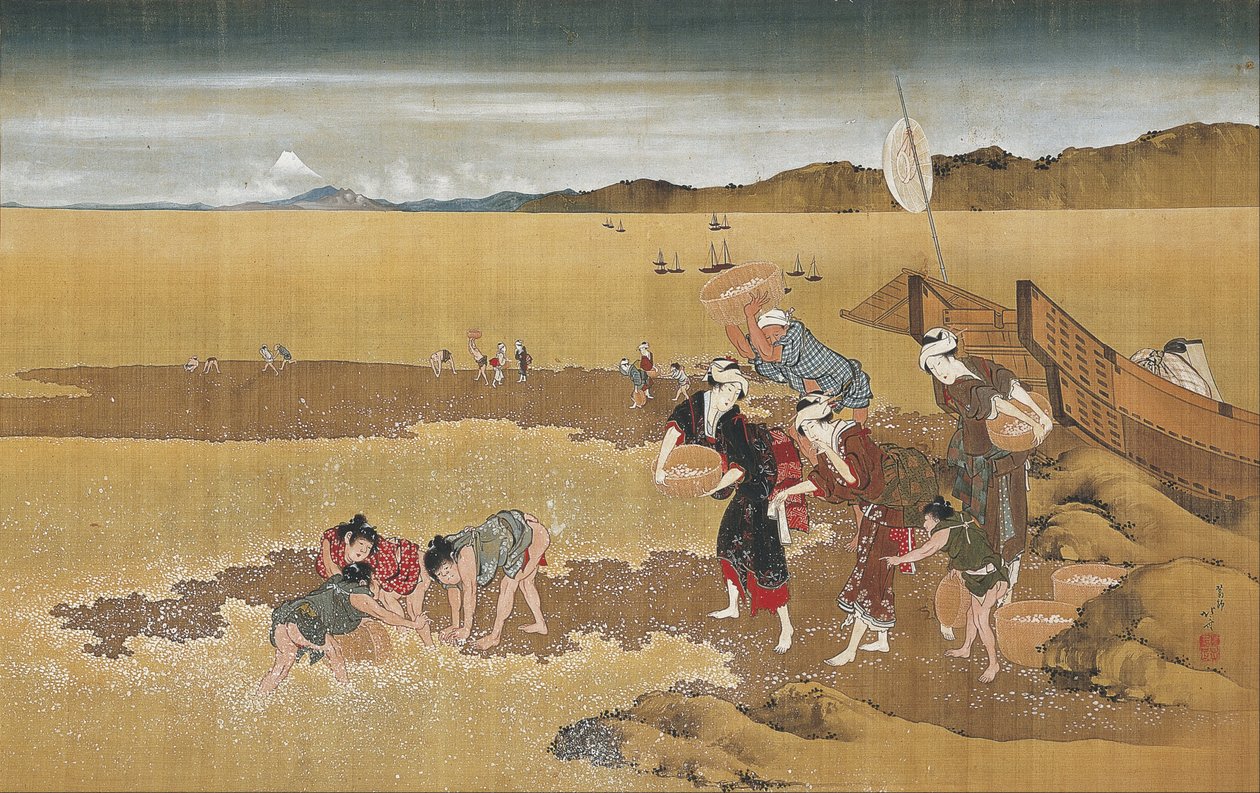 Recolha de conchas de Katsushika Hokusai