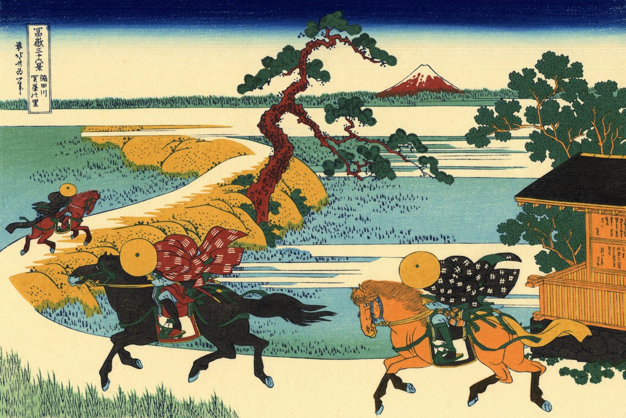 Sumidagawa Sekiya no sato A aldeia de Sekiya no rio Sumida de Katsushika Hokusai