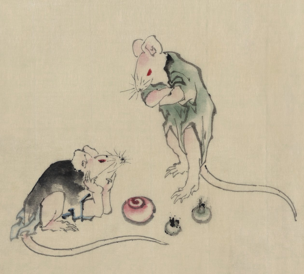 Dois ratos de Katsushika Hokusai