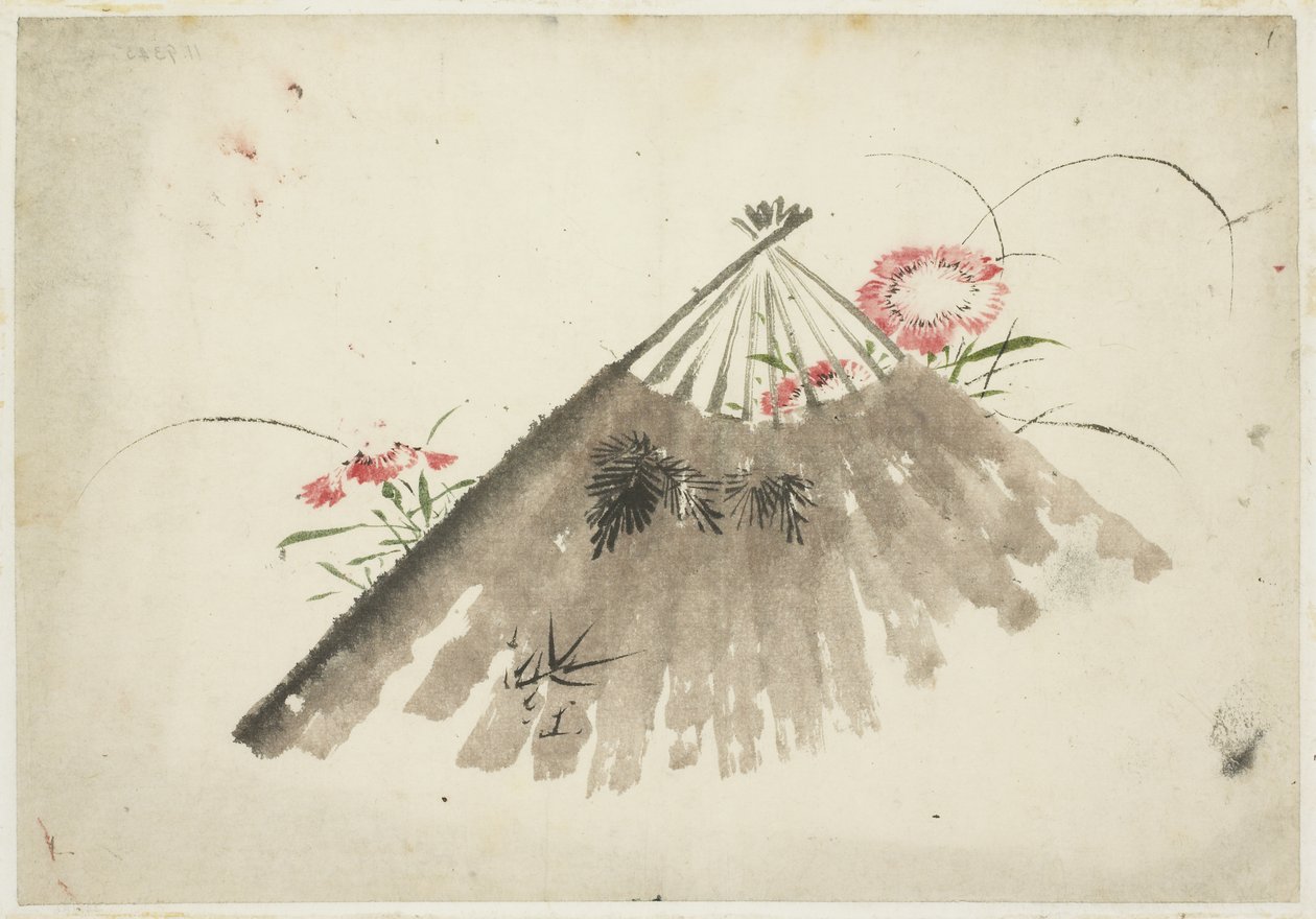 Ventilador descartado entre os Pinks de Katsushika (school of) Hokusai