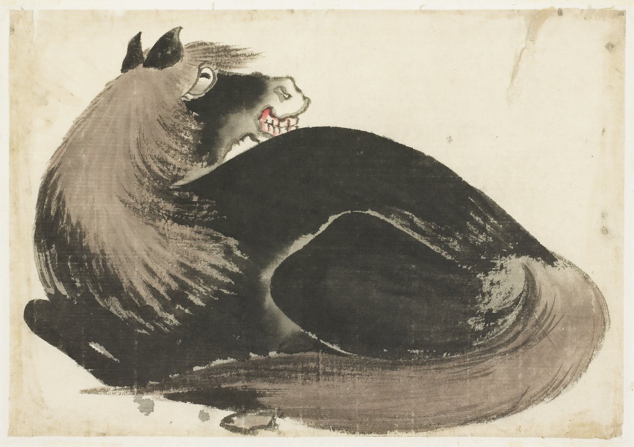 Cavalo Reclinado de Katsushika (school of) Hokusai