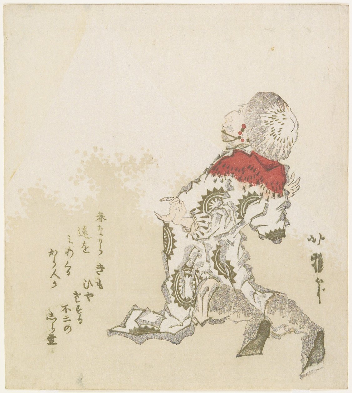 Coreano Surpreendido com a Visão do Monte. Fuji, c.1830 de Katsushika Hokuga