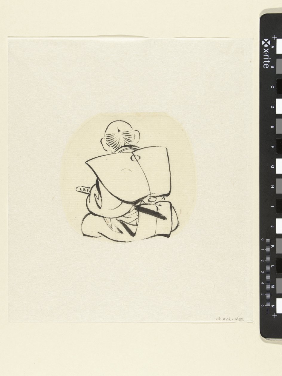 Homem sentado, visto por trás de attributed to Katsushika Hokusai