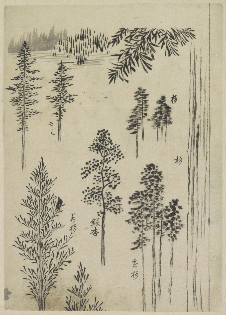 Paisagem com árvores de Katsushika Hokusai (possibly)