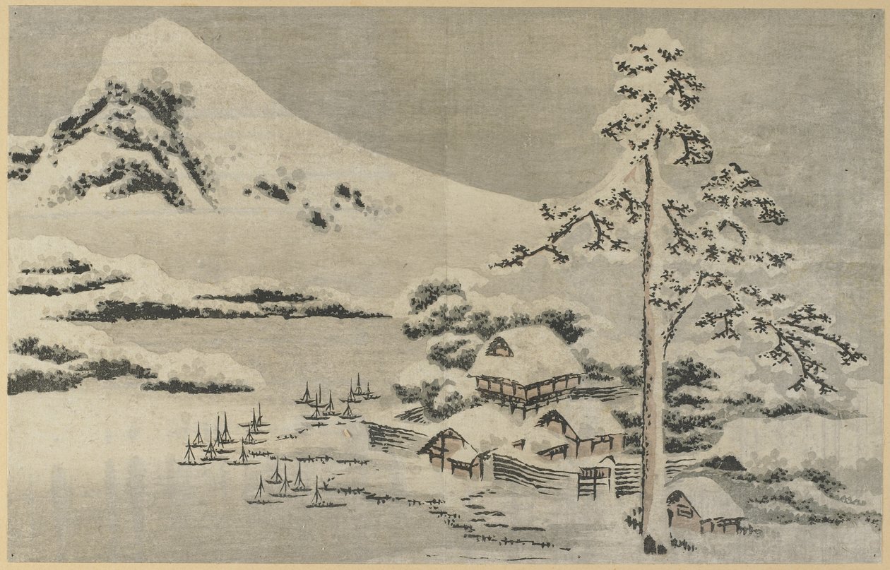(Seaside Village in Snow), 1814 de Katsushika Hokusai