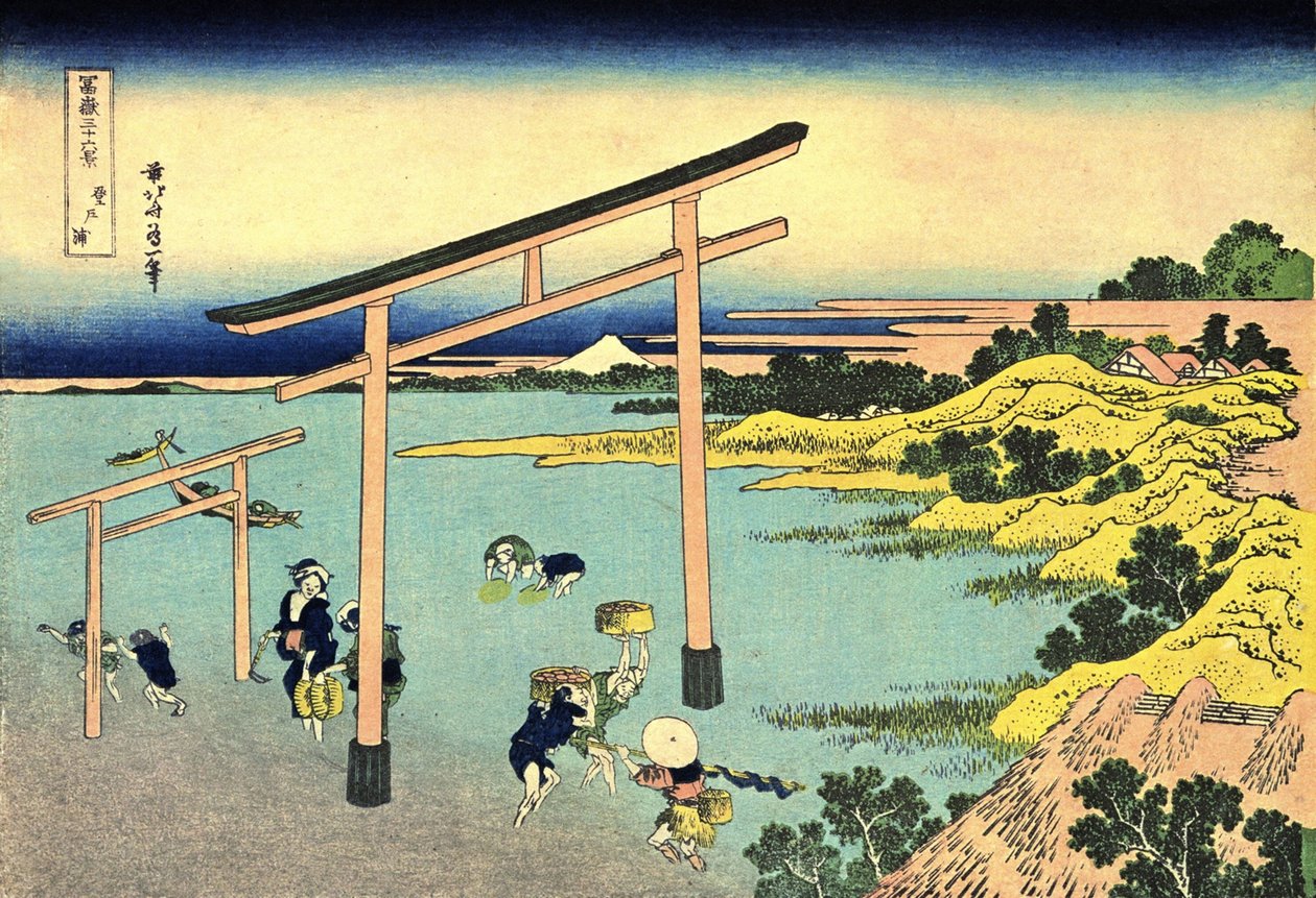 36 vistas do Monte Fuji, Japão: Baía Noboto, Japão - Impressão de Katsushika Hokusai (1760-1849) (escola ukiyo-e) 1830-1833 State A Pushkin Museum of Fine Arts, Moscovo de Katsushika Hokusai
