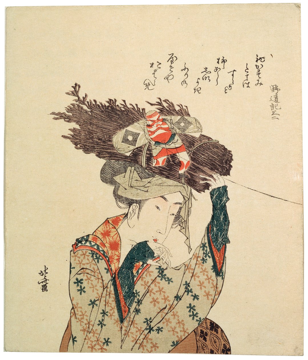 Uma menina de Ohara, 1806-1815. de Katsushika Hokusai